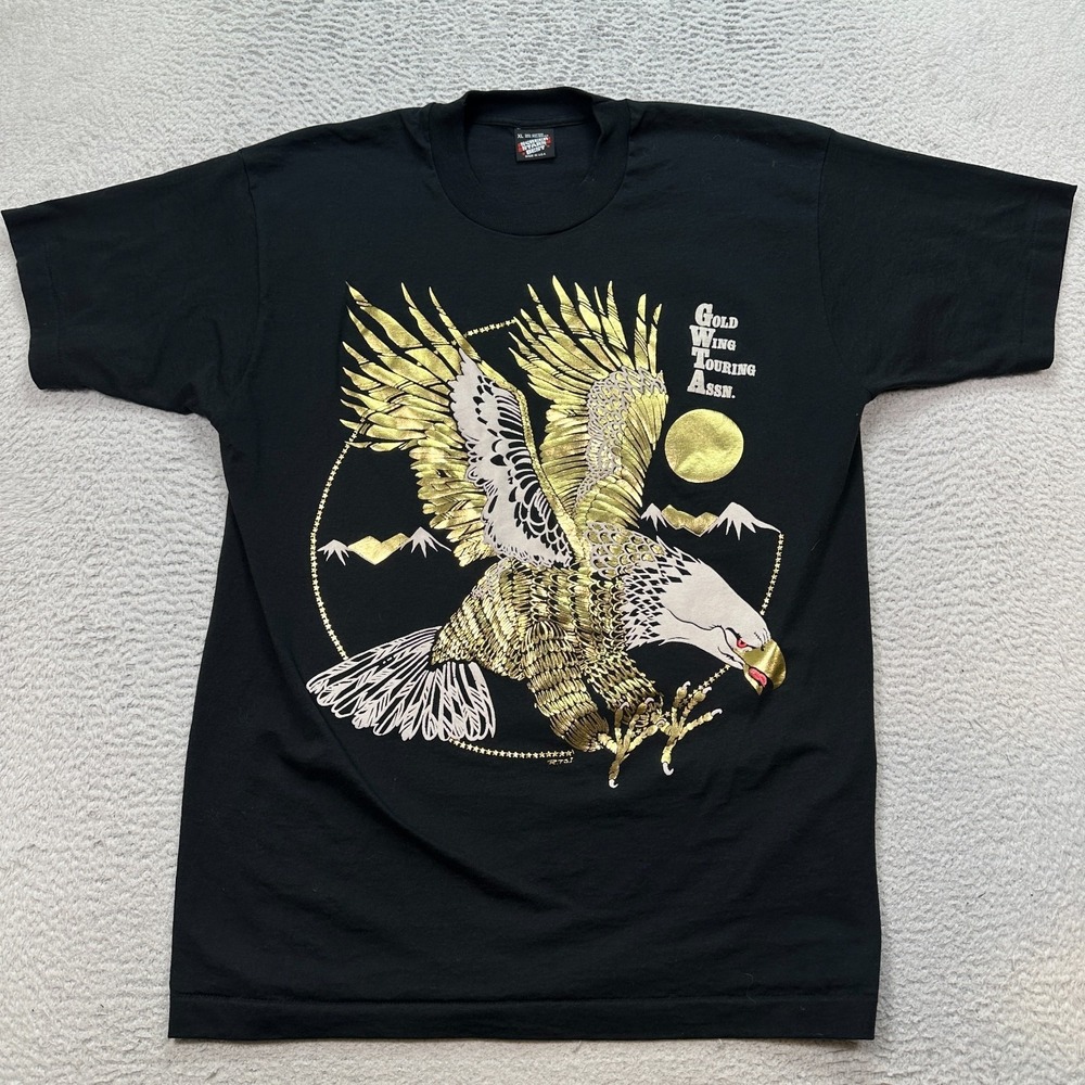 Vintage Gold Wing Touring Association Eagle T Shirt Men's XL Honda Motorcycle